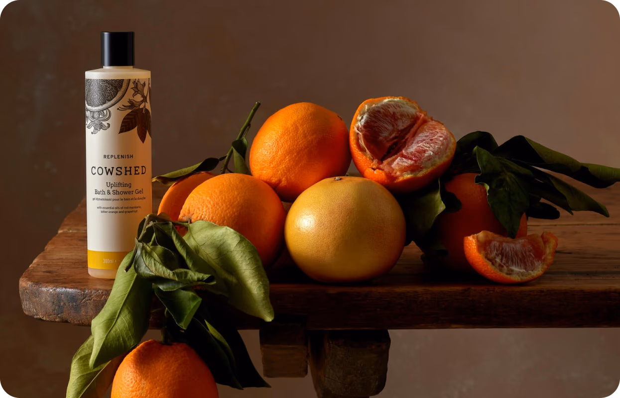 Cowshed brand product photography